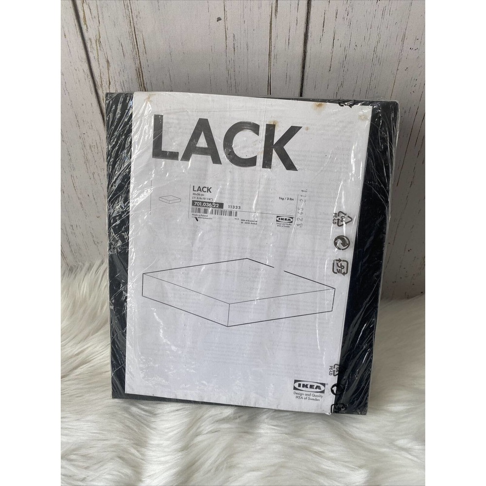 1 IKEA LACK Black Wall Shelf Floating Conceal Mounting 11 3/4 x 10 1/4 " NEW